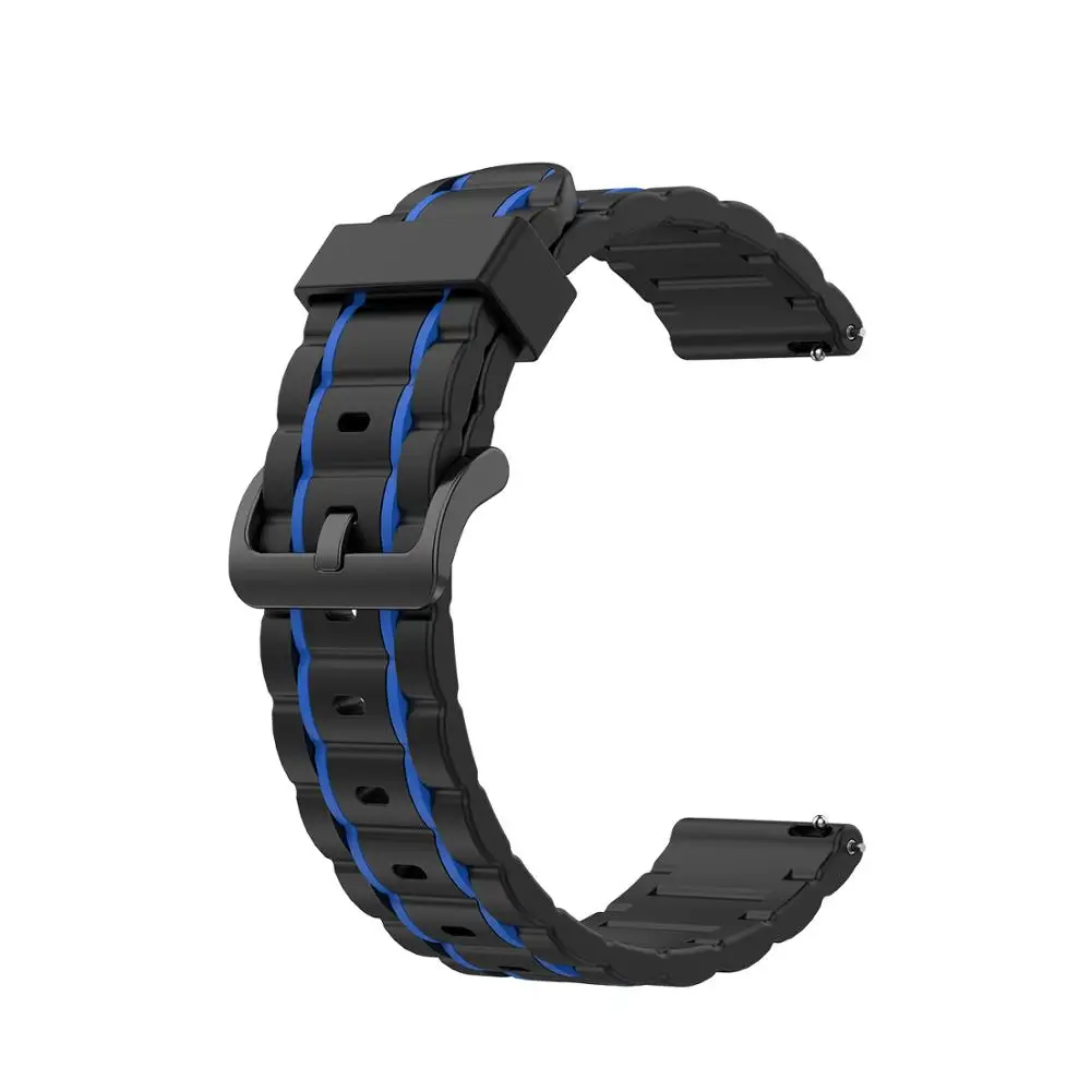 Leisure time Rubber Soft Accessory Replacement Silicone 20mm 22mm Strap Band For Samsung Galaxy Watch 3