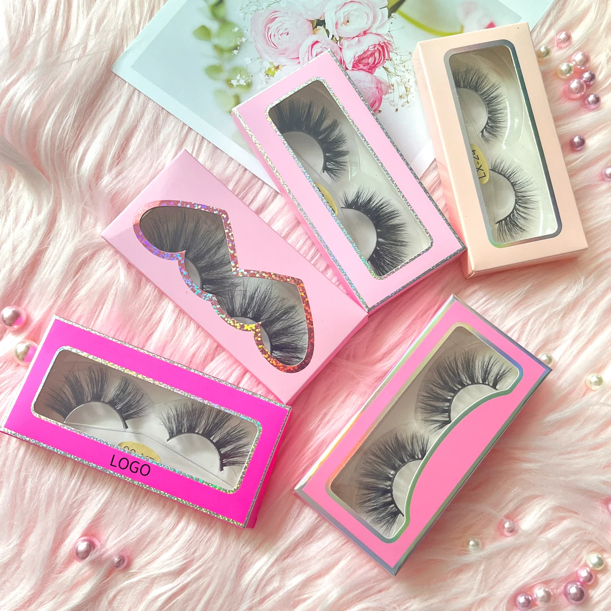 Low moq eyelash extensions faux mink eyelash natural strips mink lashes