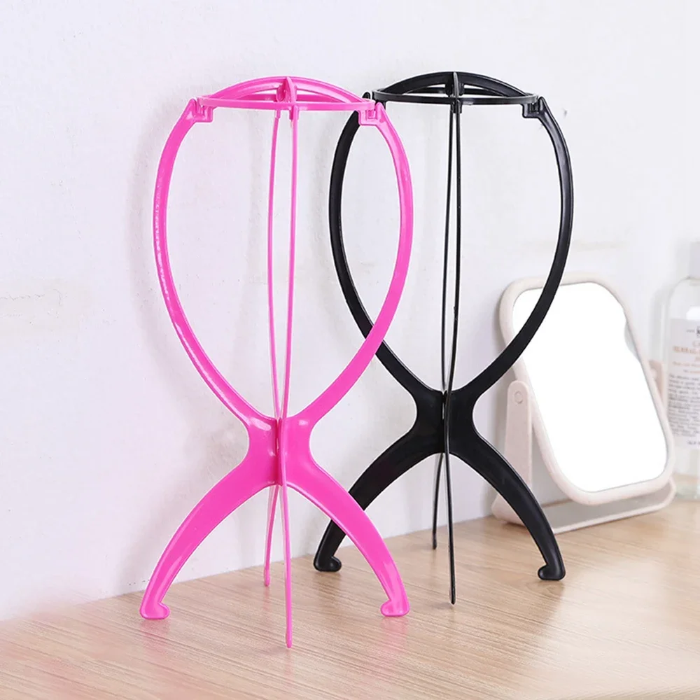 Adjustable Plastic Wig Stand Holder Stand For Hat Display Wig Head Holders Mannequin Portable Folding Wig Stand