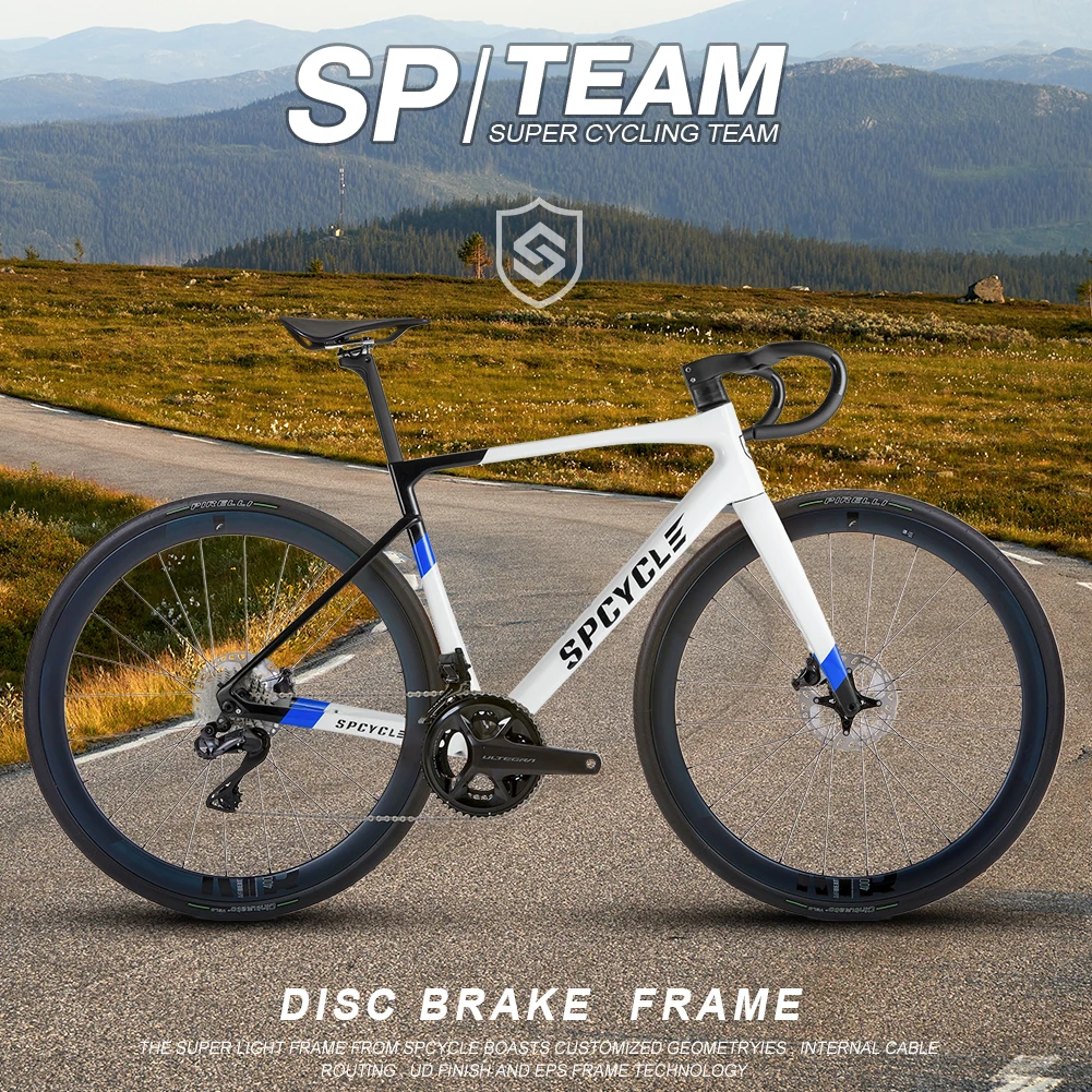 Spcycle Factory Road Climbing Disc Brake Bicycle Frame Carbon Road Bike Frameset with Integrated Handlebar in Stock