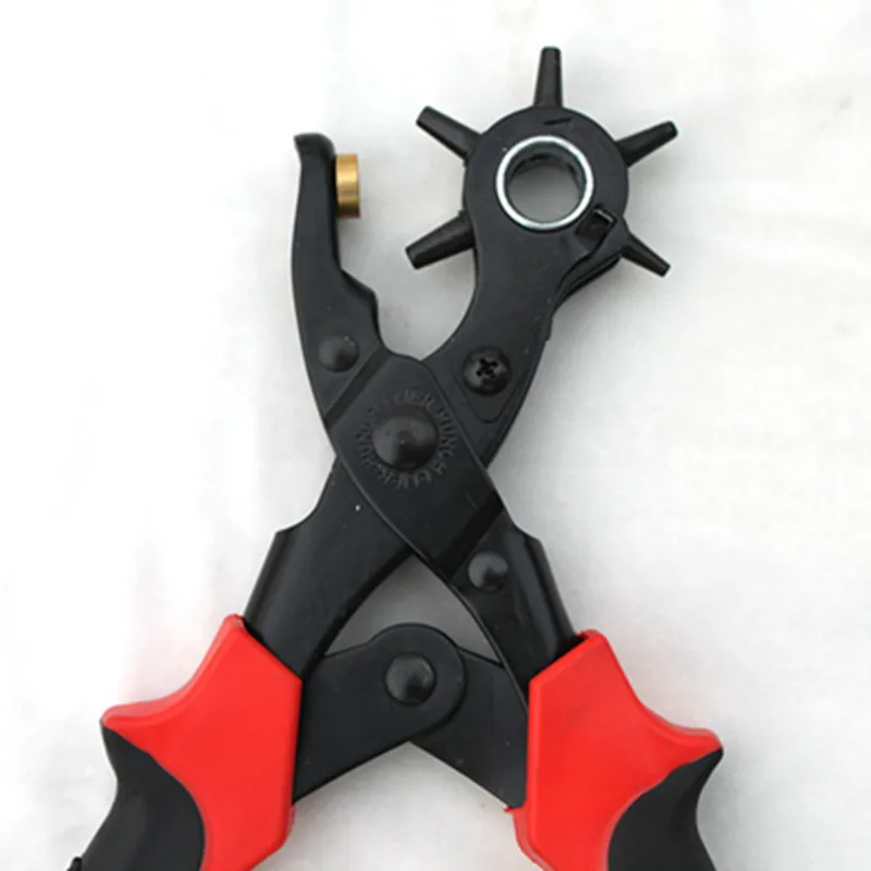 
2020 NEW Leather Belt Hole Punch Plier non-slip handle with 6 Different Punch Heads Leather Crafting Tools 