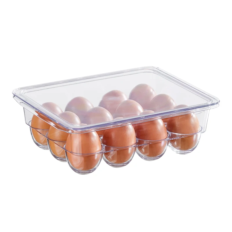 Eco friendly Plastic drawer containers food chicken egg holder tray lid fridge organizer container set egg storage box