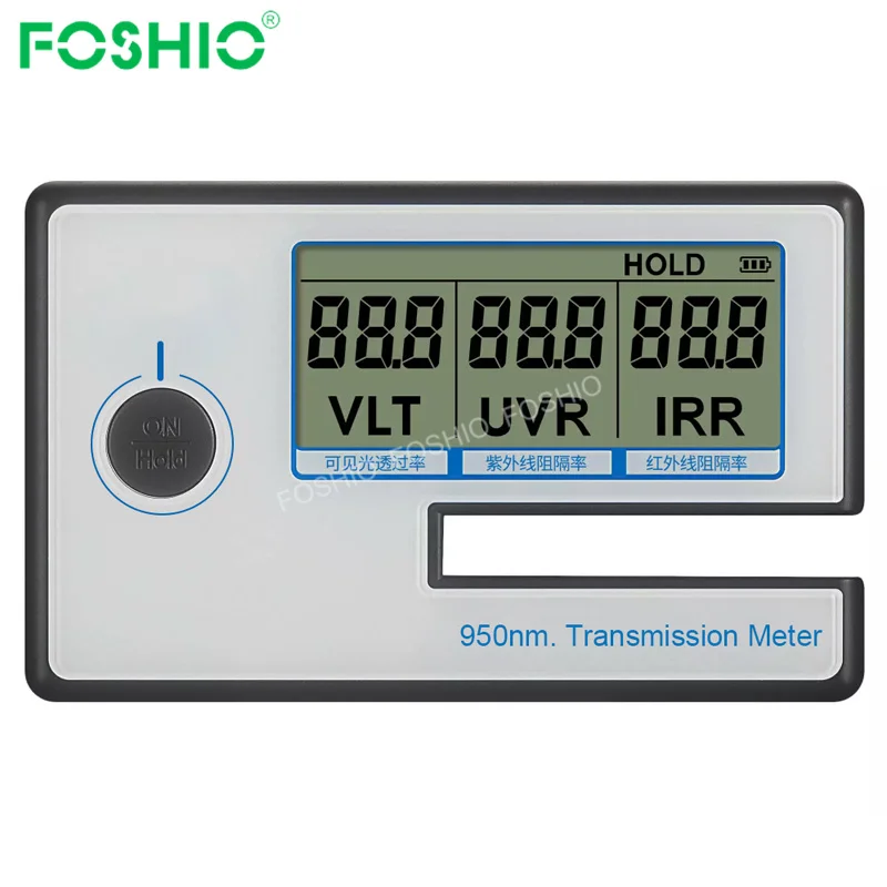 Foshio Portable Transmission Meter For Solar Film Glass Window Tint With Vl Transmittance Uv Ir Rejection Blocking Rate