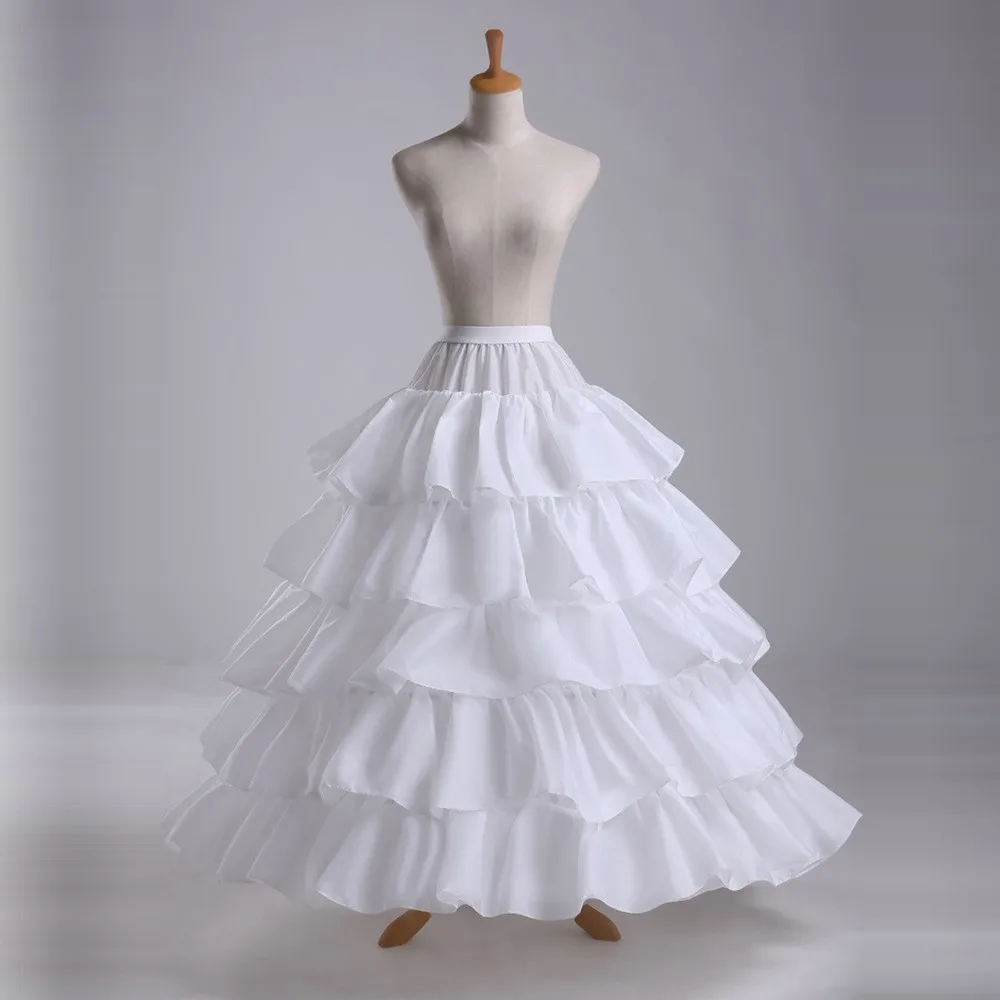 Women Crinoline Petticoat A-line 6 /8 Hoops Skirt Long Underskirt for Wedding Bridal Dress Ball Gown White