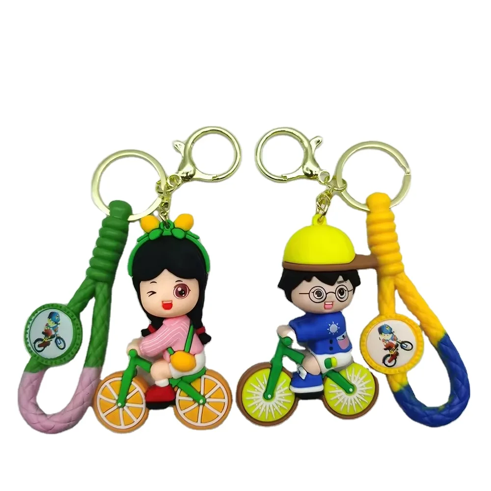 Wholesale Creative Cartoon Couple Keychain Fashion Electric vehicle Boys Schoolbag Pendant Girl Small Gift Bike Key Chain