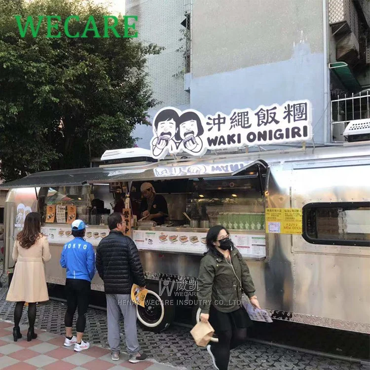 WECARE 8m Airstream Concession Trailer Mobile Kitchen Food Truck for Sale