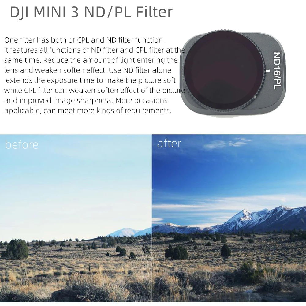 DJI MINI 3 Pro Filters ND8/PL ND16/PL Neutral Density Lens Filter for DJI MINI 3 accessories