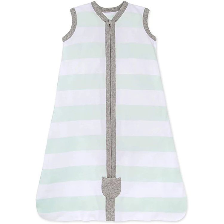 OEM Custom 100% Organic cotton Bamboo Wearable Blanket Warm Soft baby sleeping Suit Zip Up Sleeping Bag Sack
