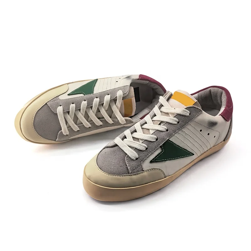 Drop Shipping Green Suede Super Star In Napa Leather Pink Ice-Gray Suede Heel  White Genuine Leather Sneakers Men Shoe For Women