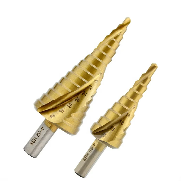 Hot sale Step Cone Drill Bit Set Metal Hole Spiral Groove Pagoda drill Bit Set Drill Bit