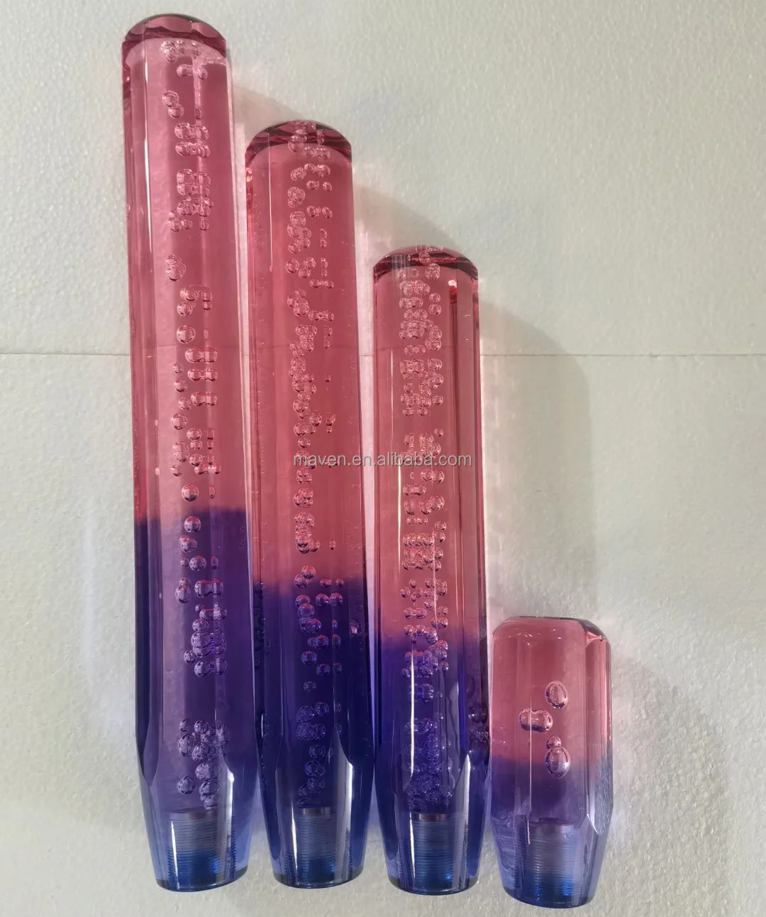 JDM 1/2/3 Color 10-40cm Octagon Acrylic Crystal Bubble Gear Shift Knob Shifter Stick Lever Head