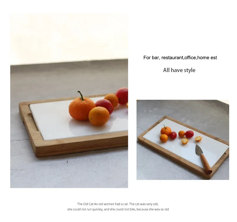 Creative Natural Rustic Handmade Marble Wooden bamboo Cutting Cheese Board and knife set
