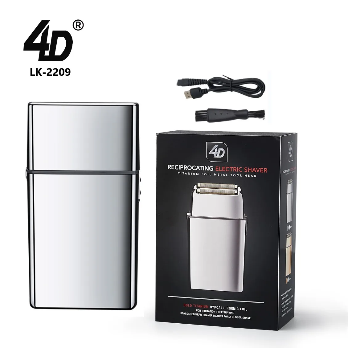 4D Factory LK2209 All metal foil razor rechargeable shaving machine for man electric shaver