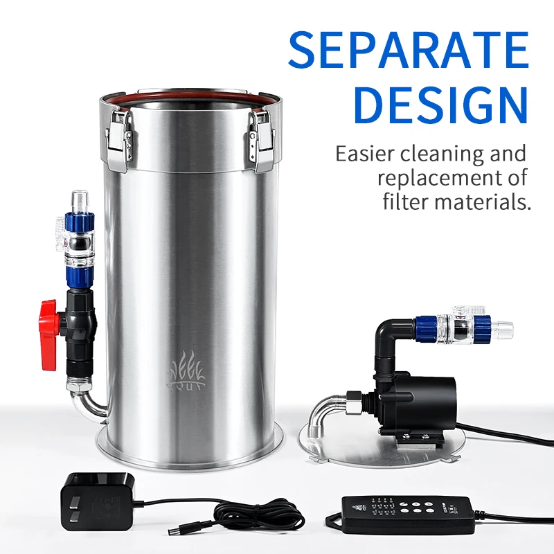 304 Stainless Steel External Aquarium Filter For Freshwater Filter Equipment For Fish Tanks & Aquariums Aquarium Filter Media 6L