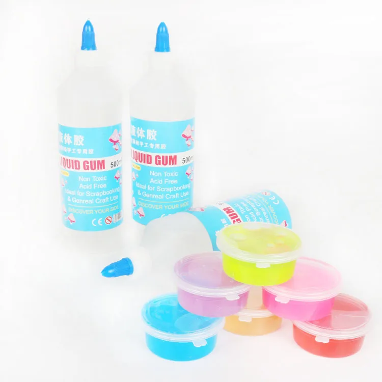 Non-toxic factory sale 500ml thick transparent stealth clear liquid glue for crystal DIY slime kid set