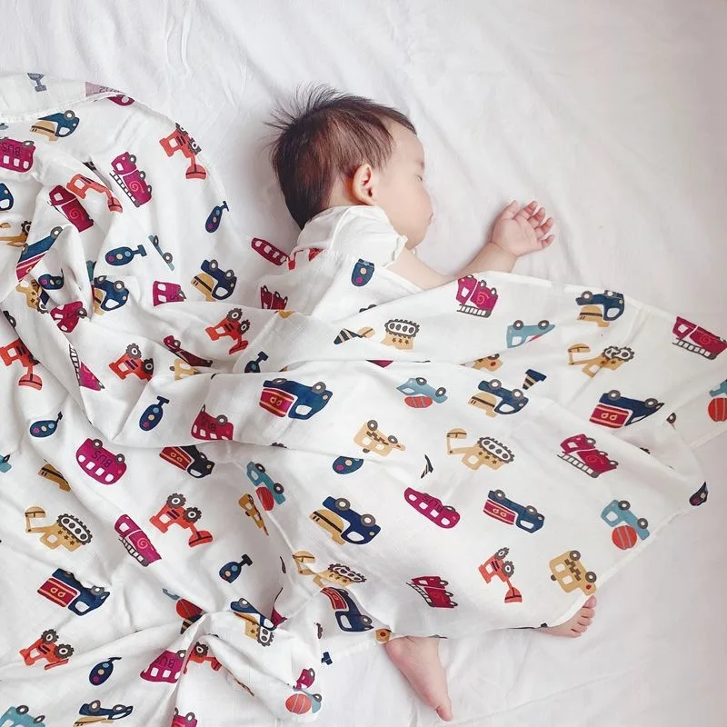 Wholesale Eco-friendly Thin Super Soft Breathable Bamboo Cotton Baby Towels And Blanket For Newborn Babies