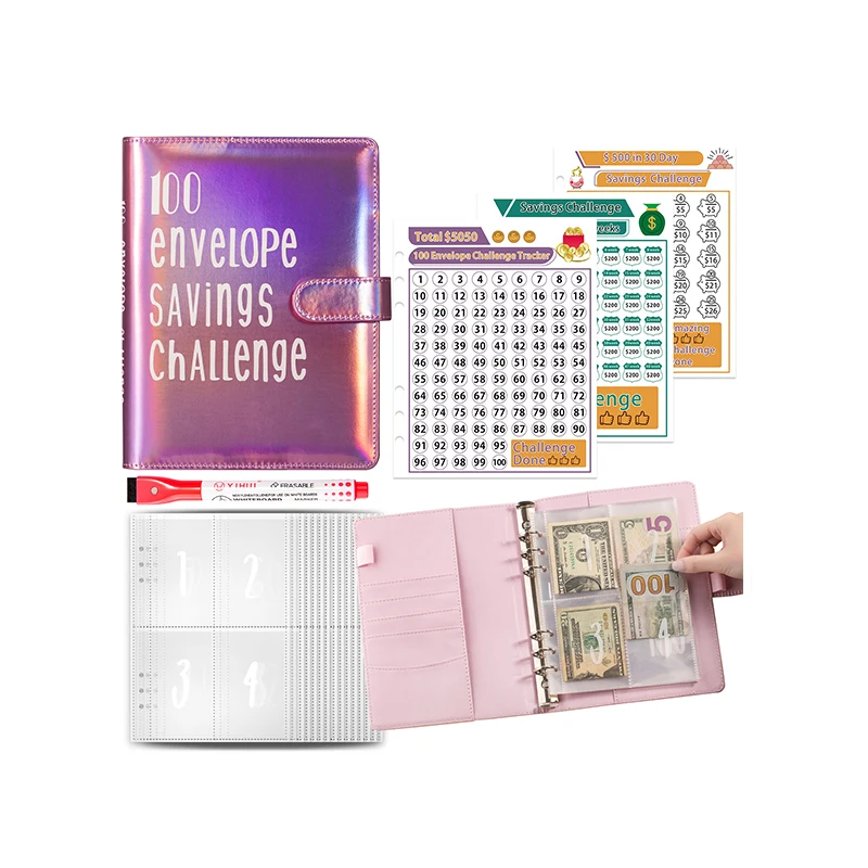 A5 New Design Financial PU Leather Notebook Hardcover to Do List Journals Custom Bill Tracker OEM Undated Weekly Budget Planners