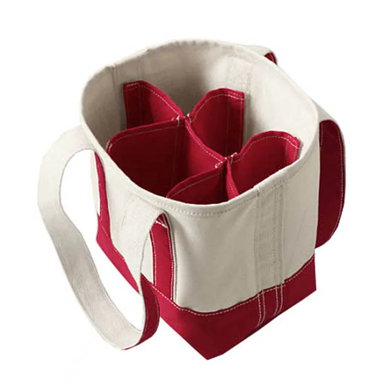 Custom Durable Cotton Letter Grocery Bag Coated Cotton Canvas Wine Bags