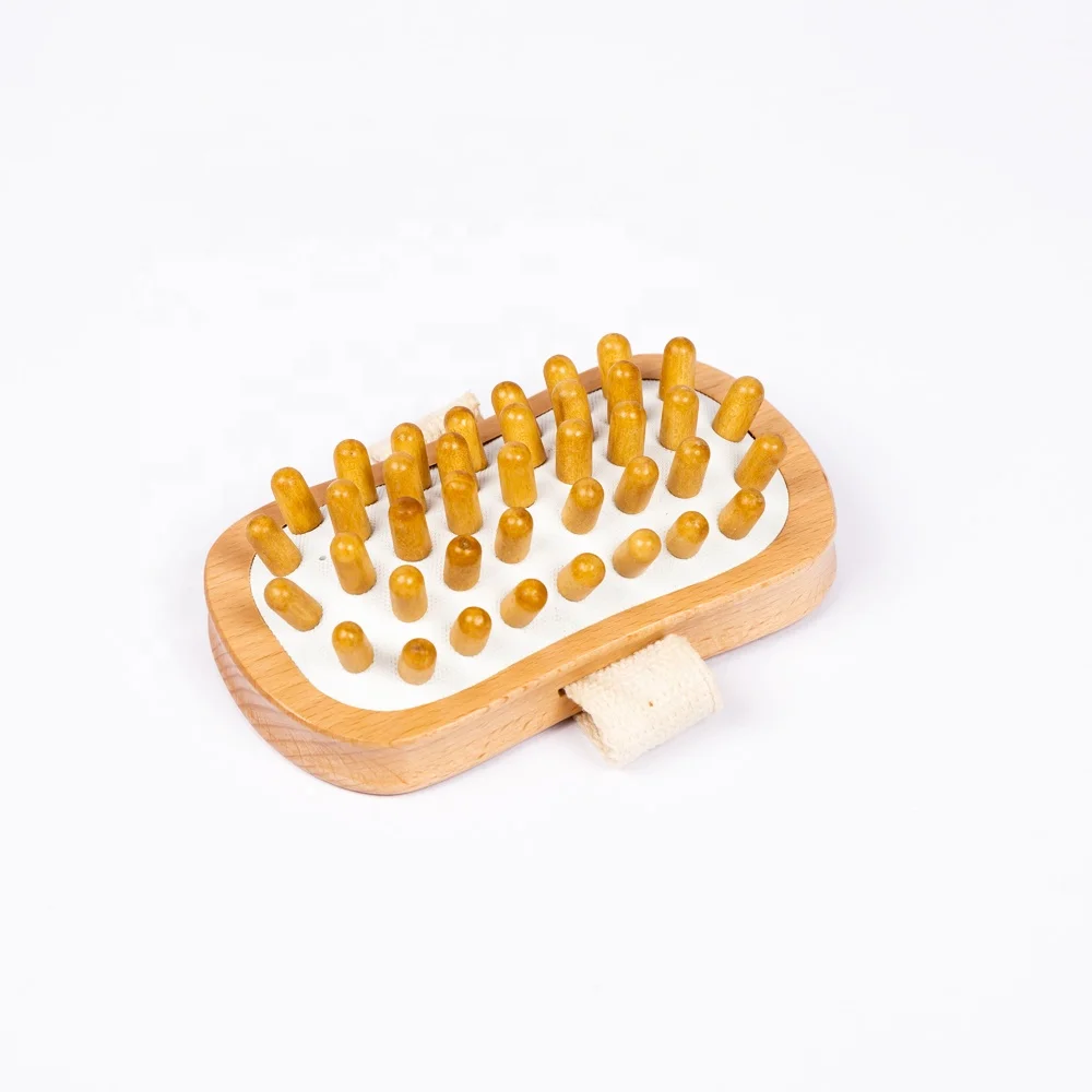 Beech Wooden Hand-held Circulation Massager Anti Cellulite Sauna Spa Body Massage Brush for Reduction Stress