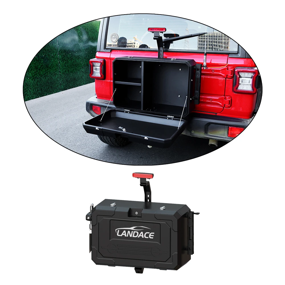 Aluminum Alloy luggage rear storage box camping kitchen box tool Equipment fit for Jeep wrangler JL