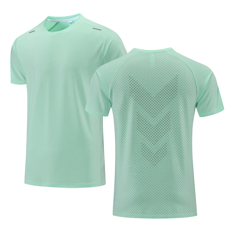 High Quality Quick Dry Men Running Short Sleeve T-shirt Gym Sports Tops Breathable Casual Jogging Mesh T-shirts