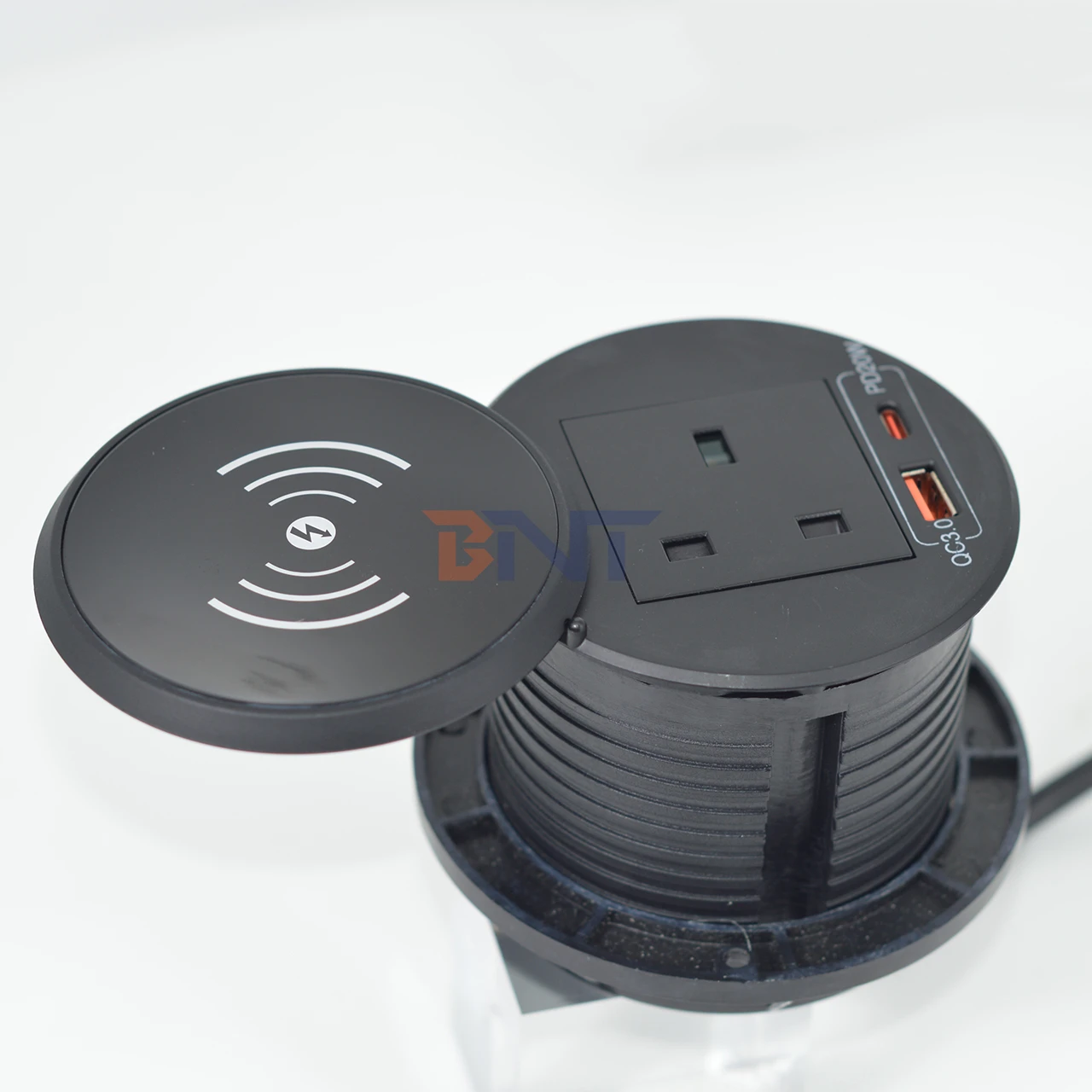 Customized Recessed round Grommet Desktop Tabletop Socket with USB-C Port Hidden in Office Desk Mounted Socket New