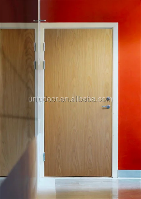 
Laminated door 90 min fire rated wood door with labels for hotel or hospital 