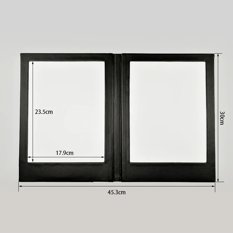 High Quality Restaurant Bar Double Page Leather Illuminated  LED Light Menu Cover Holder Book