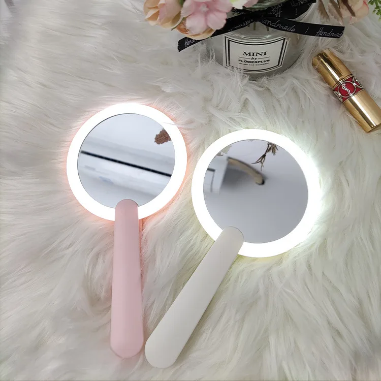 LED Folding Makeup Mirror Magnifying  Lights Rechargeable Travel Mirror Compact Light Up Mirror Travel Essentials for Women
