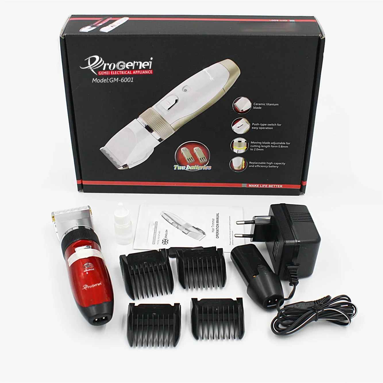 Original GEEMY GM6001 Professional Rechargeable Electric Hair Clipper