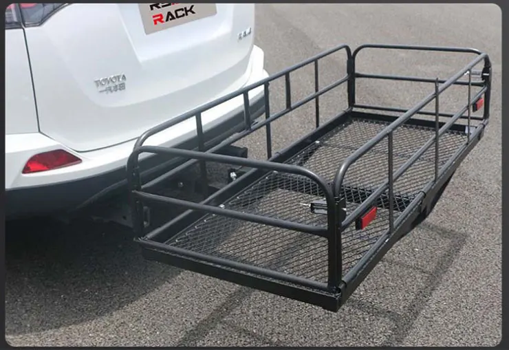 whole sale iron steel metal trailer cargo carrier hitch mount rear luggage rack for RV truck SUV van and other vehicles