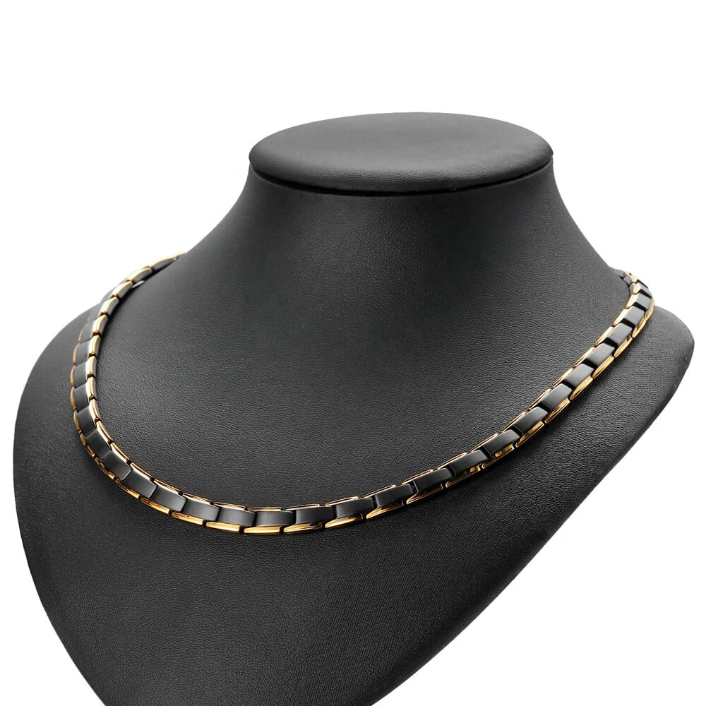 BioMagnetic Jewelry 7mm Black and Blue Genuine Health Custom Stainless  Steel Magnetic Necklaces