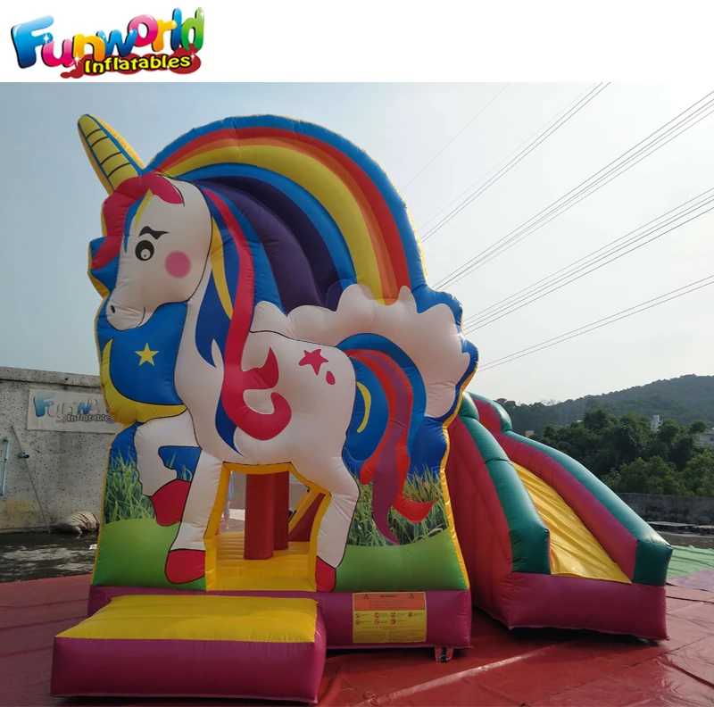 Commercial hupfburg moonwalk unicorn inflatable jumping castle for sale
