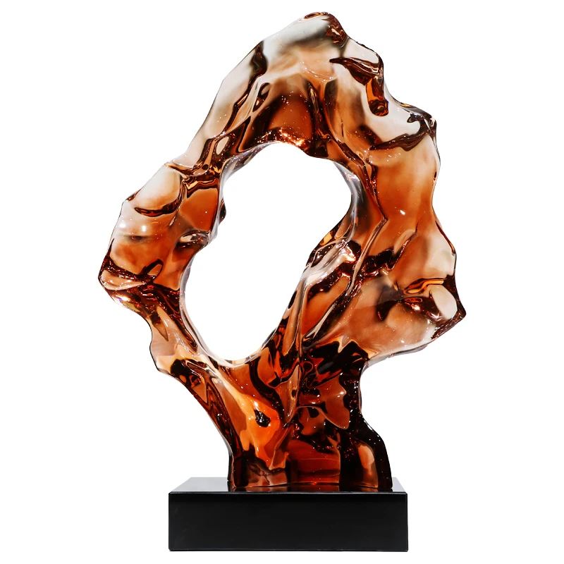 Custom-made Wholesale Resin Decoration Luxury Resin Crafts For Living Room Hotel Furniture Ornament Transparent Art Craft