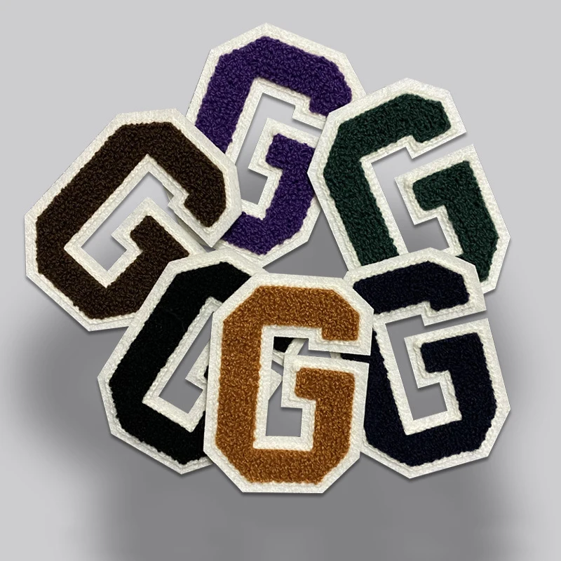 Denim Jacket Patches Applique Leather Embroidery Chenille Letter Heat Transfer  Patches For Hat