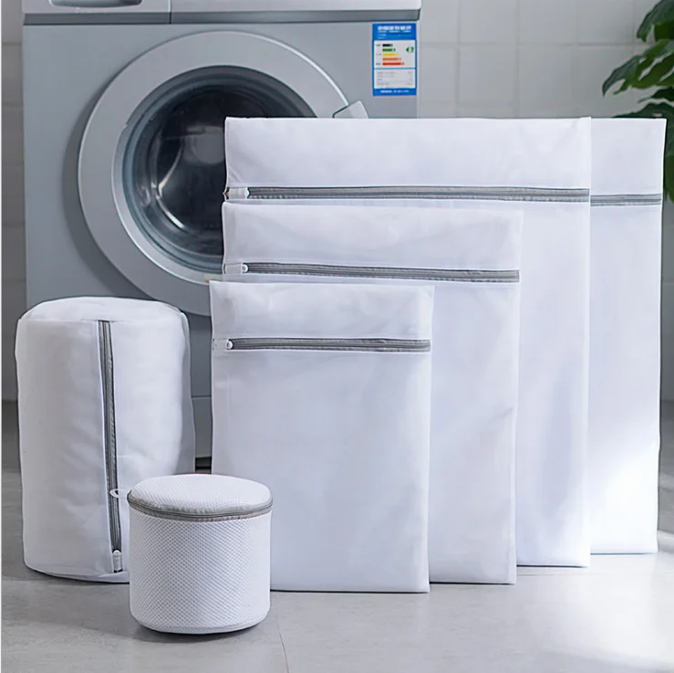 Custom Printed Reusable Durable Fine Mesh Laundry Wash Bag With Zipper
