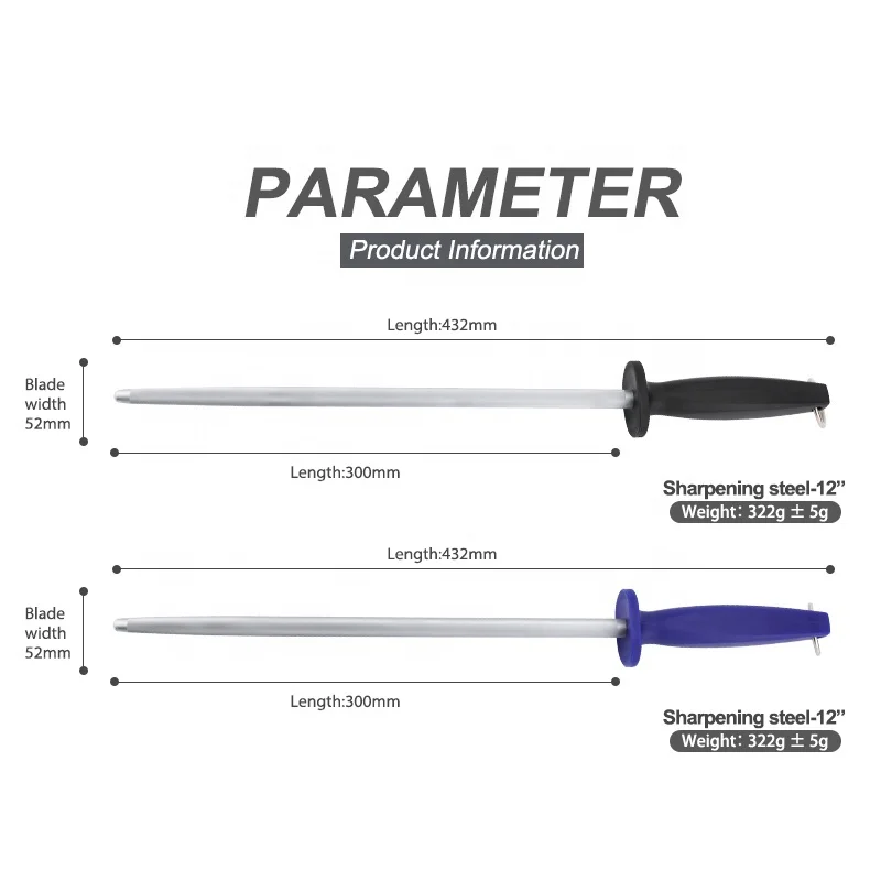 Wholesale sharpener knives stainless steel professional 12 inch sharpening steel
