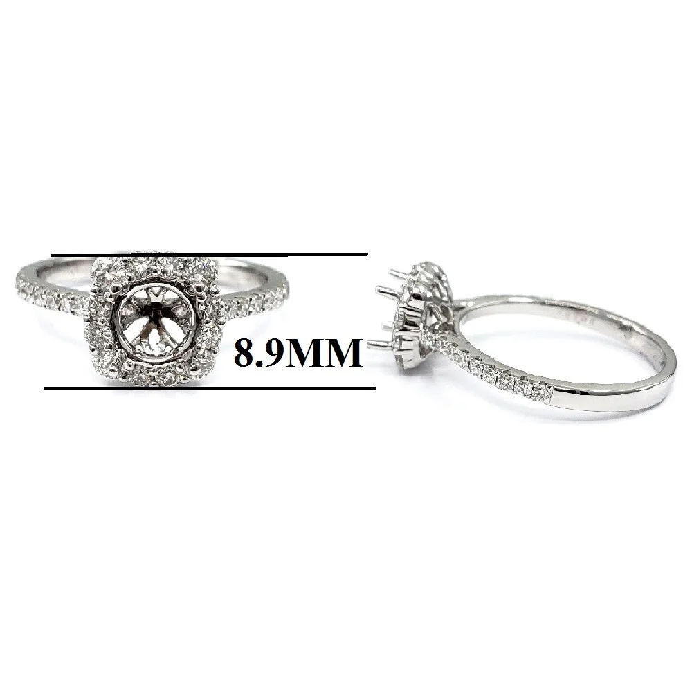 Customized Inspired Creation Designer 14k White Gold Real Diamond Fine Jewelry Wedding Semi Mount Ring For Engagement Bridal