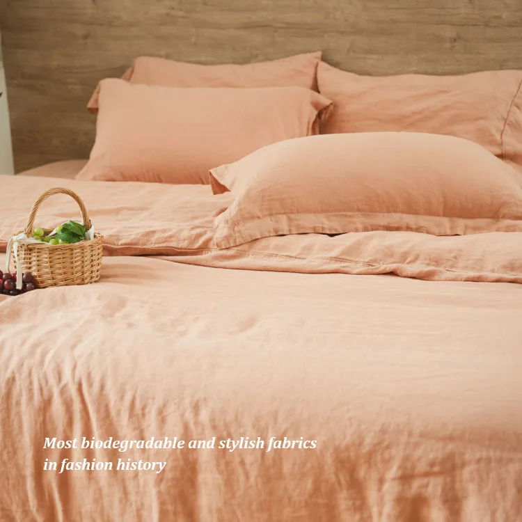 Hot sale french fabric bed linen sheets wholesale bedding duvet cover set bed linen set pure french linen bedding