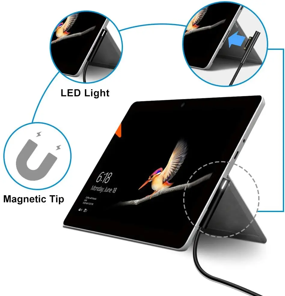 15 в 5 футов 1 м Type C кабель питания для быстрой зарядки USB-кабеля Surface