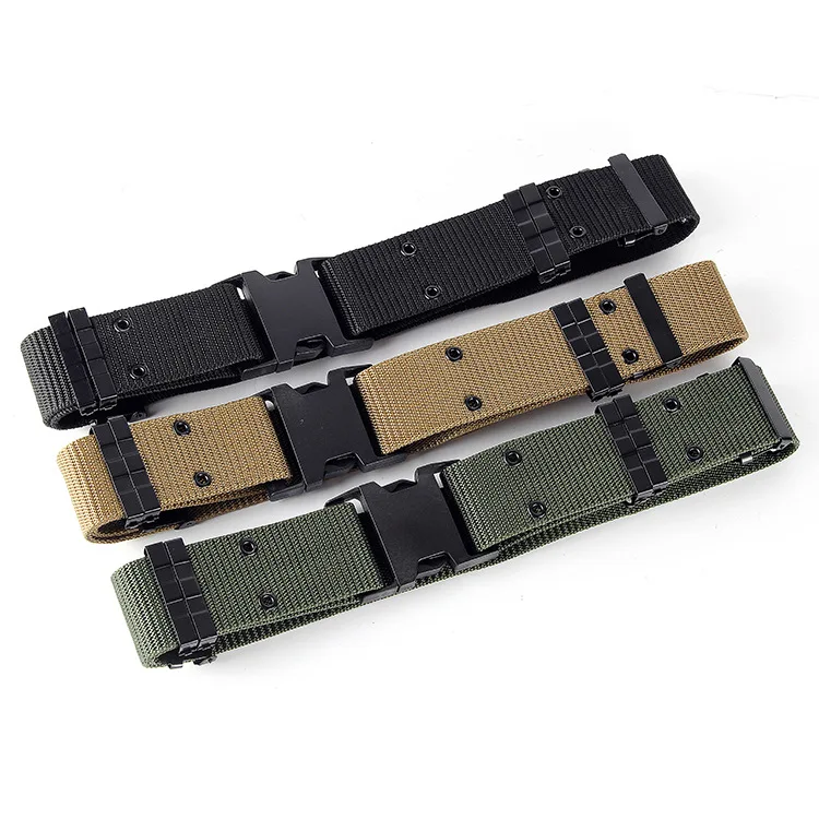 Unisex Polyester Sailcloth Belt Woven Tactical Uniform Belt Stylish Alloy Buckle Comfortable Fashionable Belt