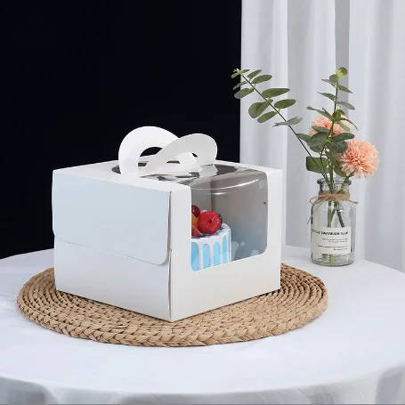 10 X 10 X 8 Custom Cake Boxes With Logo Rectangle Cake Box Supplier For Tall Cake Packaging