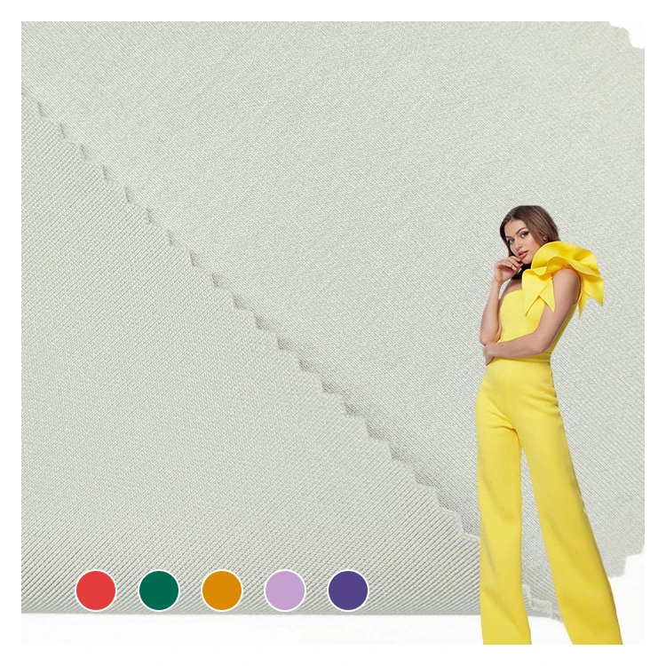 Customized Colors Knit Fabric 77% Polyester 16% Rayon 7% Spandex Material Scuba Fabric For Dress