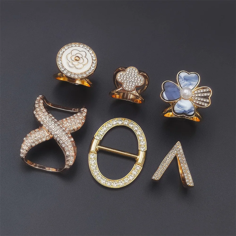 Muslim Gold Clips resin brooch buckle Women Hijab scarf ring hijab pins accessories for Hijab Scarf women