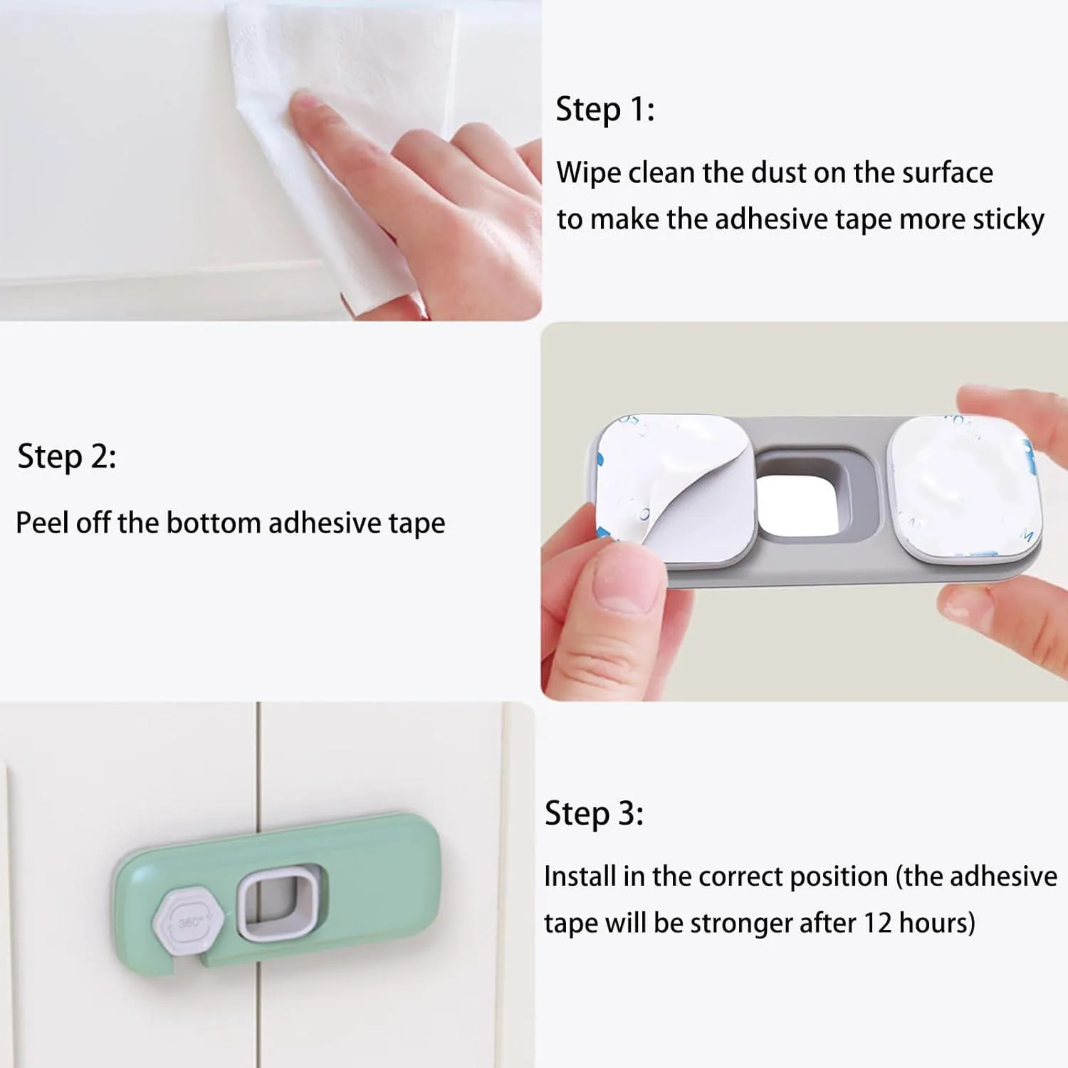 Hot Selling  Children Safety Refrigerator Lock Product ABS Refrigerator Door Lock Baby Green Gray