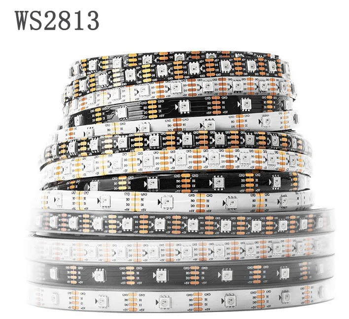 WS2813B RGB 30/60/144 светодиодные атмосферные огни для гостиничного бара KTV адресуемые через DMX 5 В Белый Черный PCB Голосовое управление