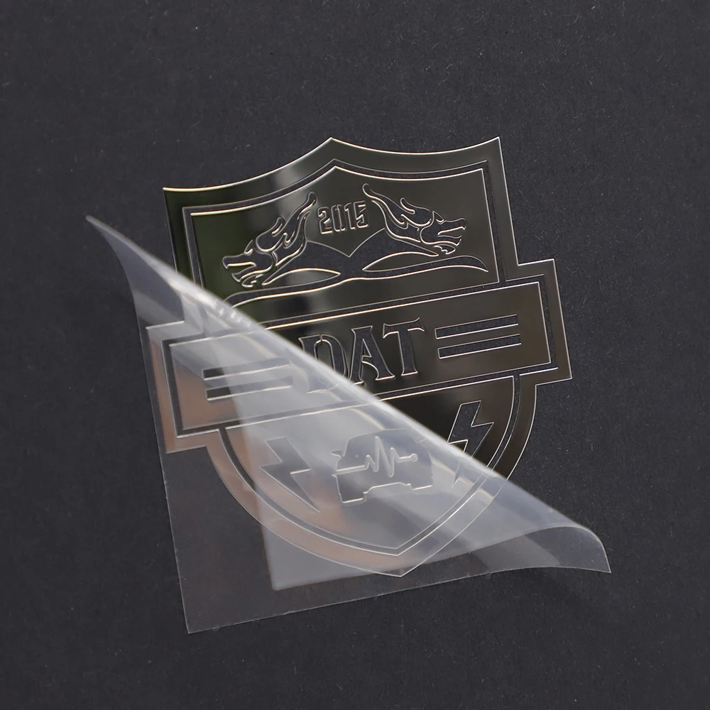 Factory Custom Metal Plating Gold Luxury 3D Logo Transfer Embossed Decals Metal Stickers
