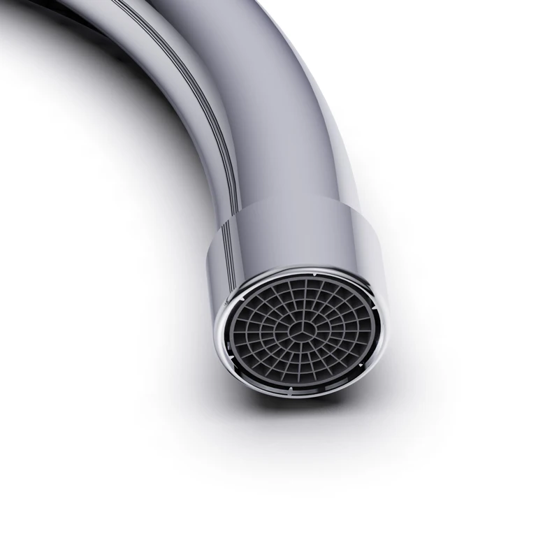Chrome Gooseneck Rotating Stainless Steel Nozzle Suitable For Commercial Kitchen Sink Faucet