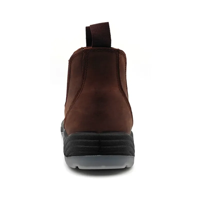 brown safety shoes  crazy horse leather upper Fiberglass toe safety shoes Pu/Tpu Chelsea work boot for men Australia