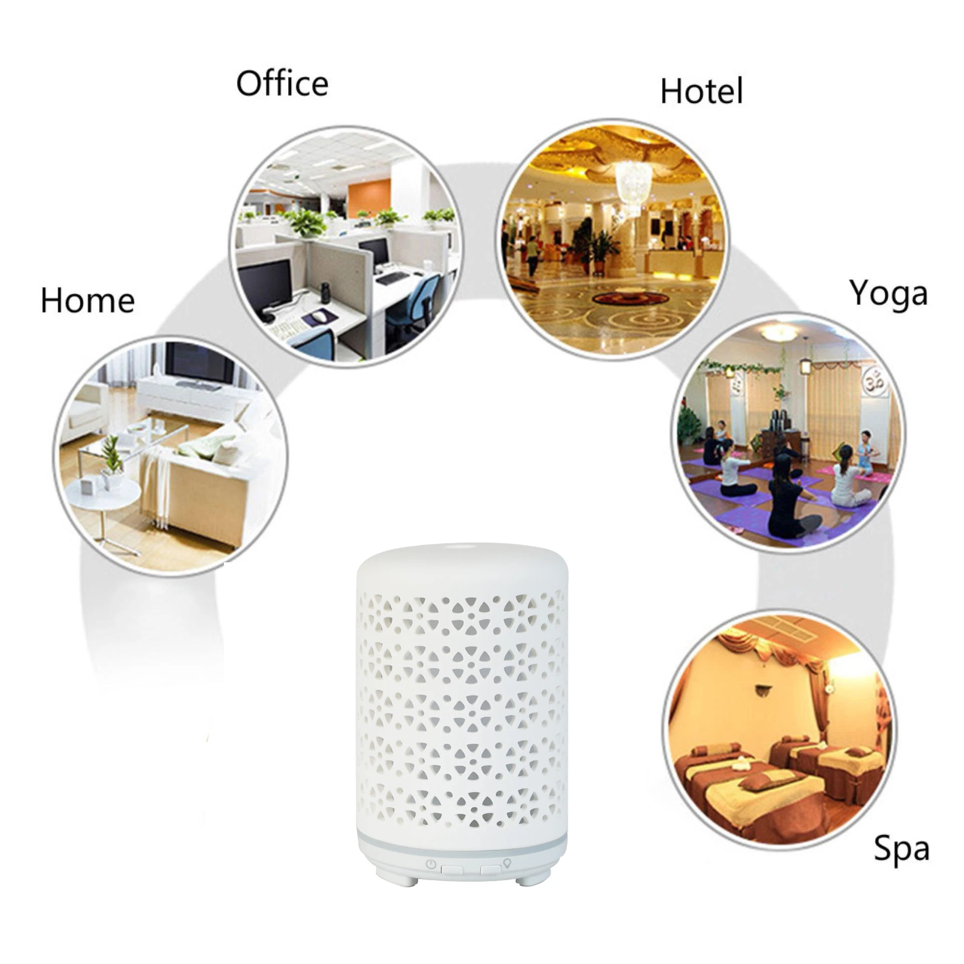 China Manufacture Factory 100ml Ceramic Mist Maker Air Humidifier Machine Essential Oil Ultrasonic Aroma Diffuser